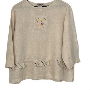 Vintage On the Rocks Women’s Linen Blouse